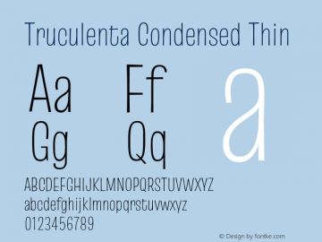 Truculenta Condensed Thin Version 1.002图片样张