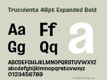 Truculenta 48pt Expanded Bold Version 1.002图片样张