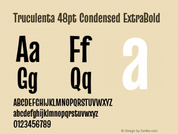 Truculenta 48pt Condensed ExtraBold Version 1.002图片样张