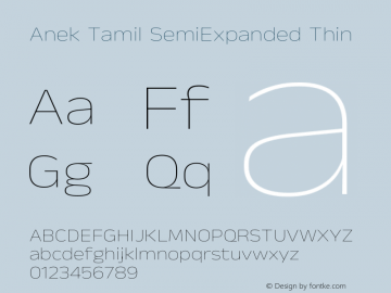 Anek Tamil SemiExpanded Thin Version 1.003图片样张