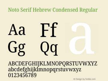 Noto Serif Hebrew Condensed Regular Version 2.003图片样张