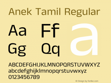 Anek Tamil Regular Version 1.003图片样张