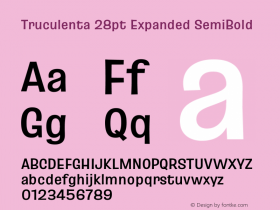 Truculenta 28pt Expanded SemiBold Version 1.002图片样张