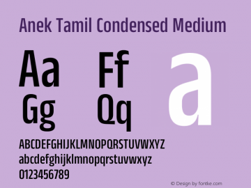 Anek Tamil Condensed Medium Version 1.003图片样张