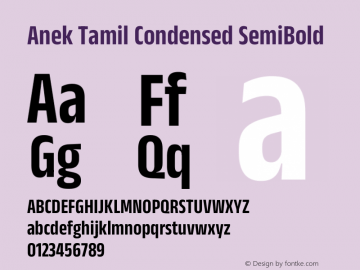 Anek Tamil Condensed SemiBold Version 1.003图片样张