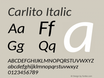 Carlito Italic Version 1.104图片样张
