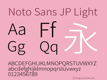 Noto Sans JP Light Version 2.004-H2;hotconv 1.0.118;makeotfexe 2.5.65603图片样张
