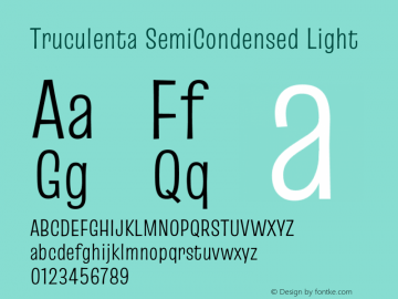 Truculenta SemiCondensed Light Version 1.002图片样张
