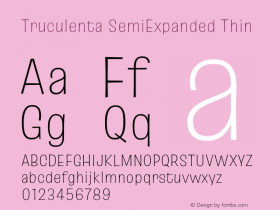 Truculenta SemiExpanded Thin Version 1.002图片样张
