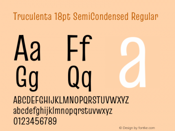 Truculenta 18pt SemiCondensed Regular Version 1.002图片样张