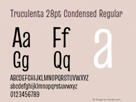 Truculenta 28pt Condensed Regular Version 1.002图片样张