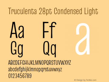 Truculenta 28pt Condensed Light Version 1.002图片样张