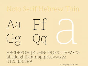 Noto Serif Hebrew Thin Version 2.003图片样张