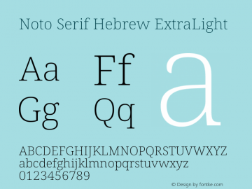 Noto Serif Hebrew ExtraLight Version 2.003图片样张