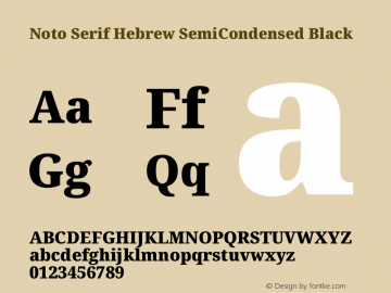 Noto Serif Hebrew SemiCondensed Black Version 2.003图片样张