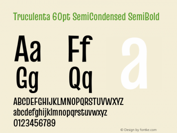 Truculenta 60pt SemiCondensed SemiBold Version 1.002图片样张