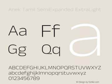 Anek Tamil SemiExpanded ExtraLight Version 1.003图片样张