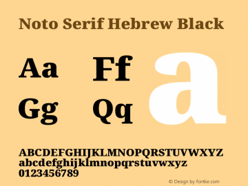 Noto Serif Hebrew Black Version 2.003图片样张