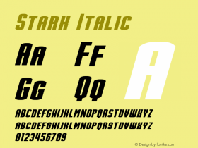 Stark Italic Version 1.00 May 7, 2013, initial release图片样张