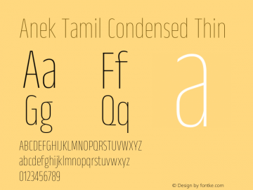 Anek Tamil Condensed Thin Version 1.003图片样张