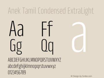 Anek Tamil Condensed ExtraLight Version 1.003图片样张