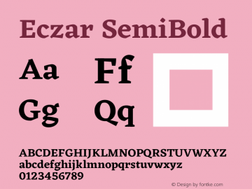 Eczar SemiBold Version 2.000图片样张