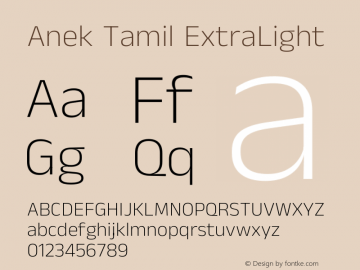 Anek Tamil ExtraLight Version 1.003图片样张