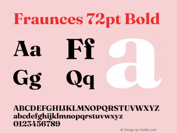 Fraunces 72pt Bold Version 1.000;[b76b70a41]图片样张