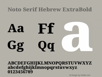 Noto Serif Hebrew ExtraBold Version 2.003图片样张