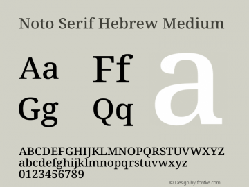 Noto Serif Hebrew Medium Version 2.003图片样张