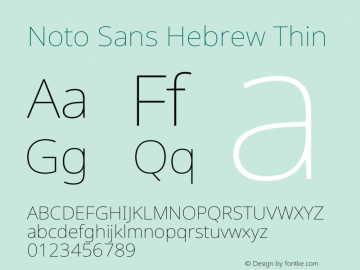 Noto Sans Hebrew Thin Version 2.003图片样张
