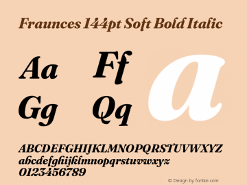Fraunces 144pt Soft Bold Italic Version 1.000;[b76b70a41]图片样张