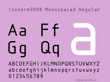 Isonorm3098 Monospaced Regular 001.000图片样张