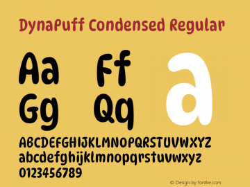 DynaPuff Condensed Regular Version 2.000图片样张