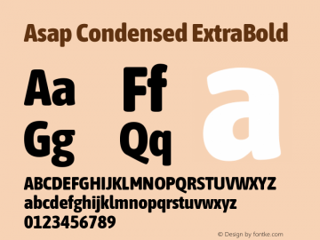 Asap Condensed ExtraBold Version 3.001; ttfautohint (v1.8.4.7-5d5b)图片样张