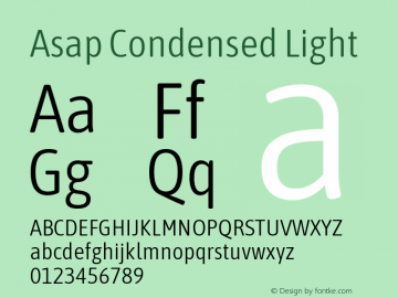 Asap Condensed Light Version 3.001; ttfautohint (v1.8.4.7-5d5b)图片样张
