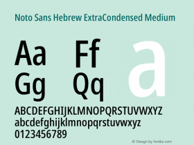 Noto Sans Hebrew ExtraCondensed Medium Version 2.003图片样张