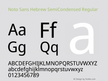 Noto Sans Hebrew SemiCondensed Regular Version 2.003图片样张