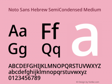 Noto Sans Hebrew SemiCondensed Medium Version 2.003图片样张