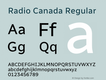 Radio Canada Regular Version 2.104;gftools[0.9.28.dev5+ged2979d]图片样张