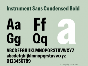 Instrument Sans Condensed Bold Version 1.000;gftools[0.9.28]图片样张