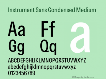 Instrument Sans Condensed Medium Version 1.000;gftools[0.9.28]图片样张