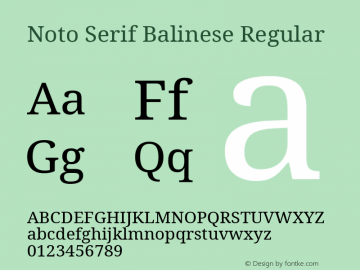 Noto Serif Balinese Regular Version 2.005; ttfautohint (v1.8.4.7-5d5b)图片样张