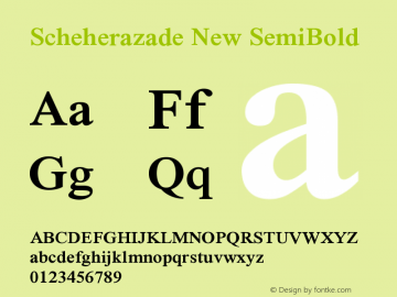 Scheherazade New SemiBold Version 4.000图片样张