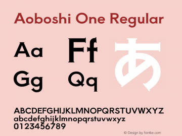 Aoboshi One Regular Version 1.000; ttfautohint (v1.8.3)图片样张