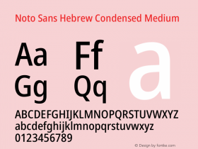Noto Sans Hebrew Condensed Medium Version 2.003图片样张