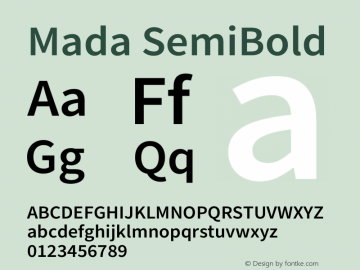 Mada SemiBold Version 1.5图片样张
