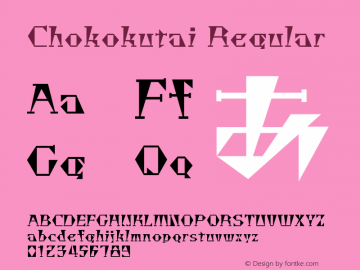Chokokutai Regular Version 1.000; ttfautohint (v1.8.3)图片样张