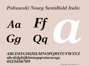 Poltawski Nowy SemiBold Italic Version 1.001;gftools[0.9.25]图片样张
