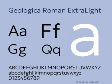 Geologica Roman ExtraLight Version 1.010;gftools[0.9.28]图片样张